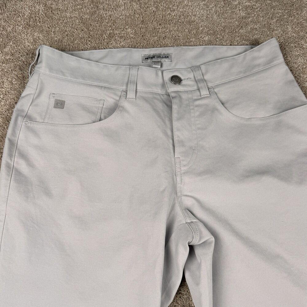 Peter Millar Men’s 30x32 Grey Silver Performance Five Pocket Pants Golf Stretch
